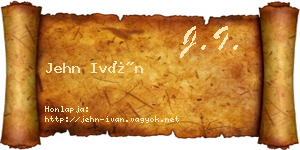Jehn Iván névjegykártya